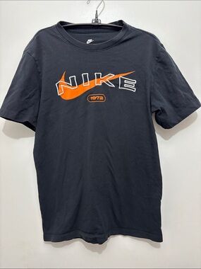 Nike 1972 Black Short Sleeve Tee with Orange Swoosh Graphic